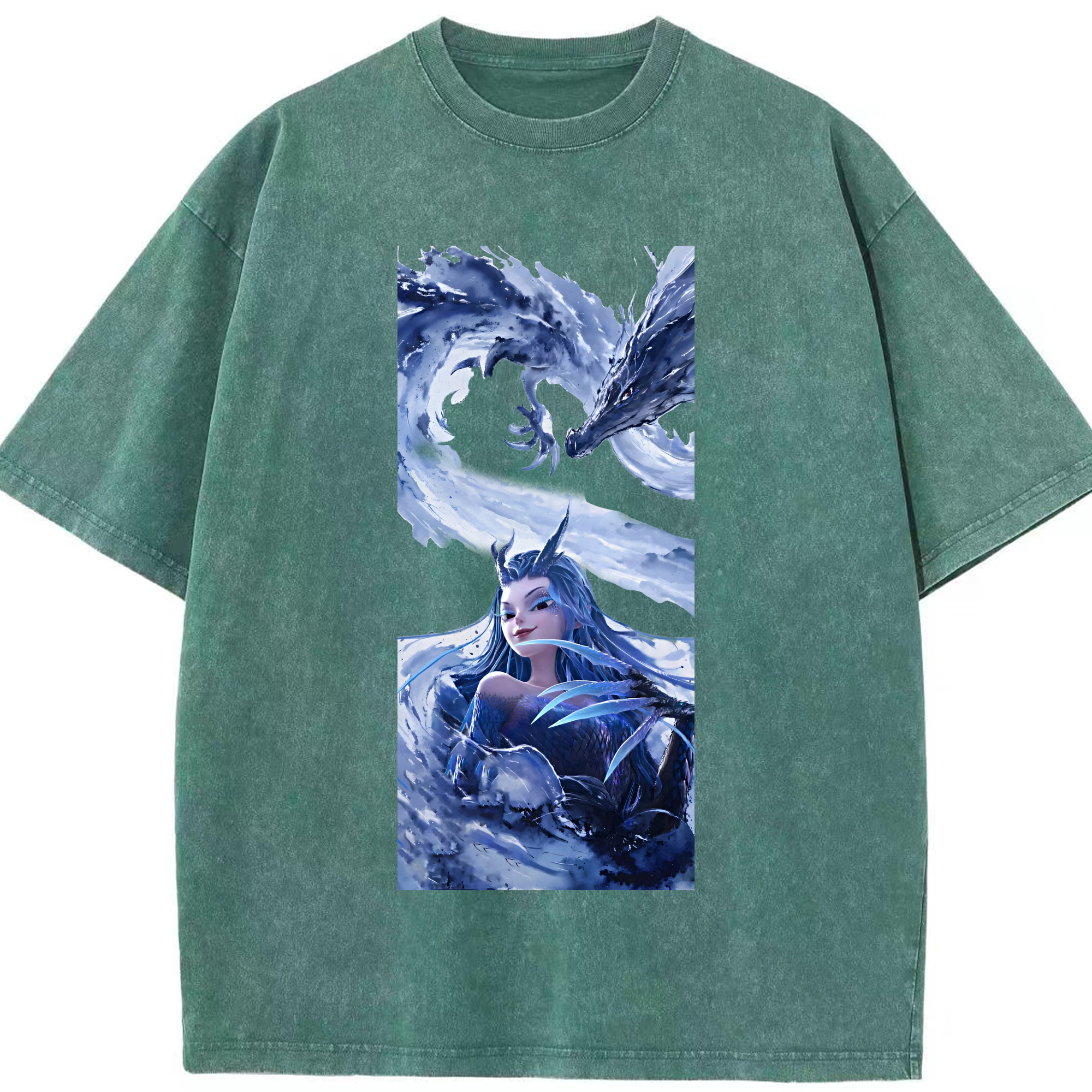 （画像用） Ne Zha 2 ナタ 魔童の大暴れ 綿100% ヴィンテージ風 半袖Tシャツ（フロントプリント）